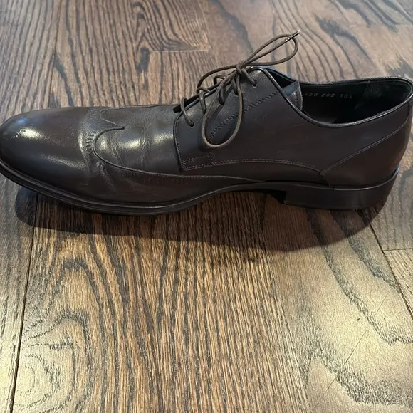 John Varvatos Wingtip Men’s Oxford Dark Brown Leather Shoes Made In Italy 10.5