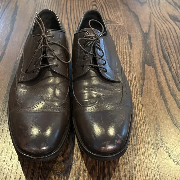 John Varvatos Wingtip Men’s Oxford Dark Brown Leather Shoes Made In Italy 10.5