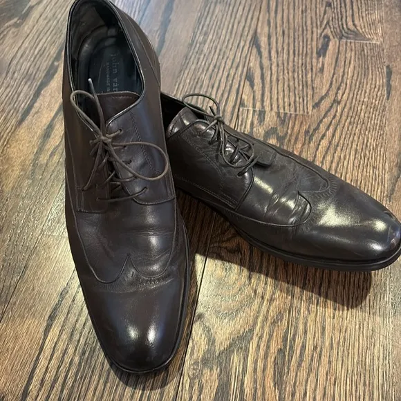 John Varvatos Wingtip Men’s Oxford Dark Brown Leather Shoes Made In Italy 10.5