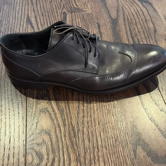 John Varvatos Wingtip Men’s Oxford Dark Brown Leather Shoes Made In Italy 10.5