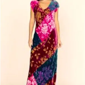 Johnny Was Jade Colorful Short Sleeve Burn Out Maxi Dress Whimsigoth Fairy Goth