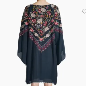 Johnny Was Maryam Embroidered Blue Birds &amp; Butterfly Tunic Dress. Small.