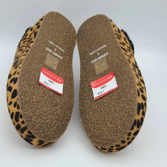 Johnny Was women clogs slip on Cheetah Print Genuine Calf Hair Mules Size 7 new