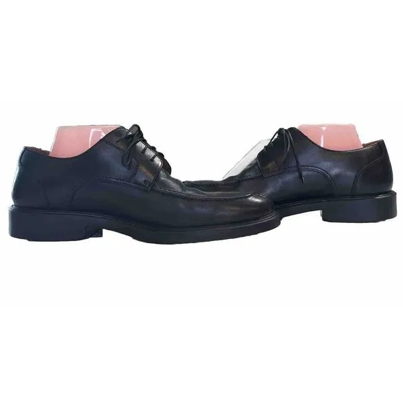 Johnston &amp; Murphy 020-5661 Black Leather Apron Toe Dress Oxfords Mens Size 9.5