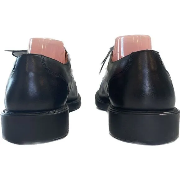 Johnston &amp; Murphy 020-5661 Black Leather Apron Toe Dress Oxfords Mens Size 9.5