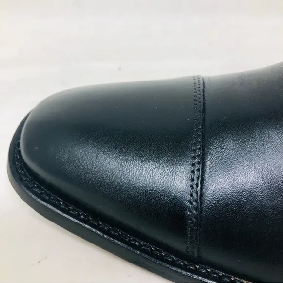 Johnston &amp; Murphy Black Leather Cap Toe Oxfords