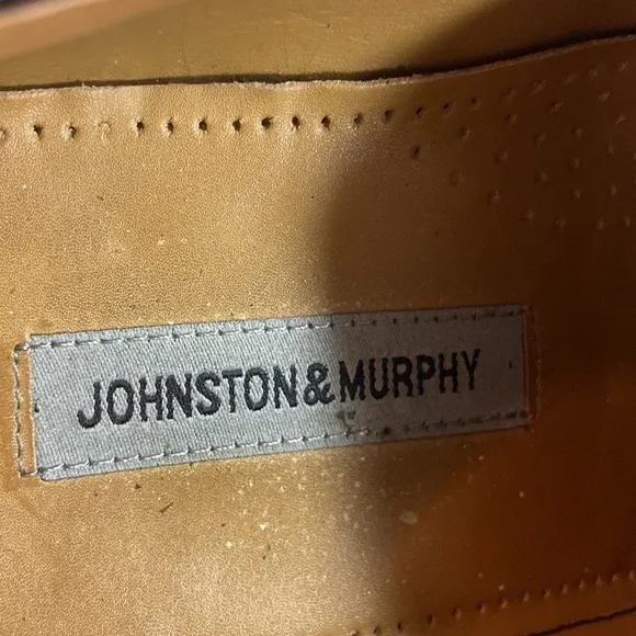 Johnston &amp; Murphy Black Leather Lace Up Black Cap Toe Oxfords Size 15 Preowned