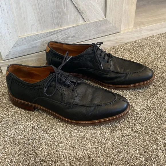Johnston &amp; Murphy Black Men's Warner Y-moc Lace-up Oxfords 10