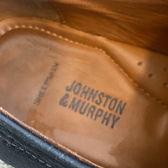 Johnston &amp; Murphy Black Men's Warner Y-moc Lace-up Oxfords 10