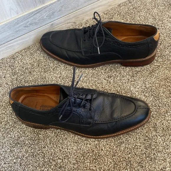 Johnston &amp; Murphy Black Men's Warner Y-moc Lace-up Oxfords 10
