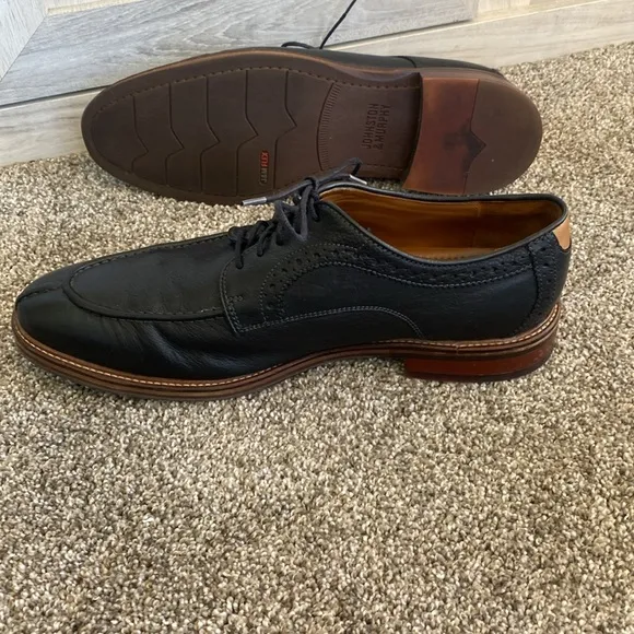Johnston &amp; Murphy Black Men's Warner Y-moc Lace-up Oxfords 10