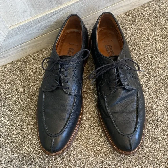 Johnston &amp; Murphy Black Men's Warner Y-moc Lace-up Oxfords 10