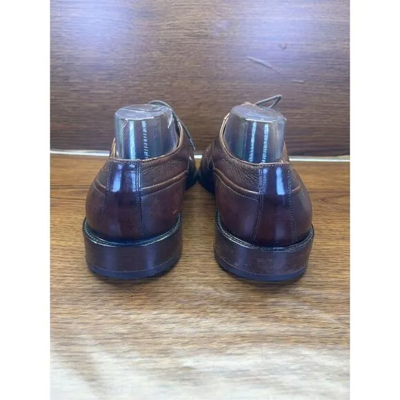 Johnston &amp; Murphy Brown Cap Toe Oxfords Italy Mens 10.5 W