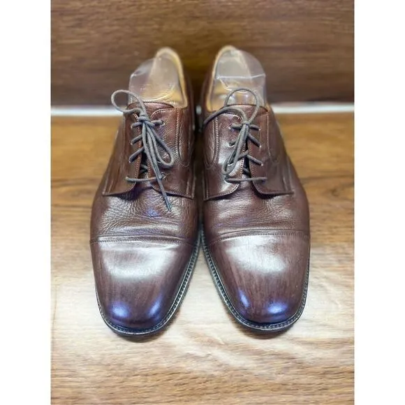 Johnston &amp; Murphy Brown Cap Toe Oxfords Italy Mens 10.5 W