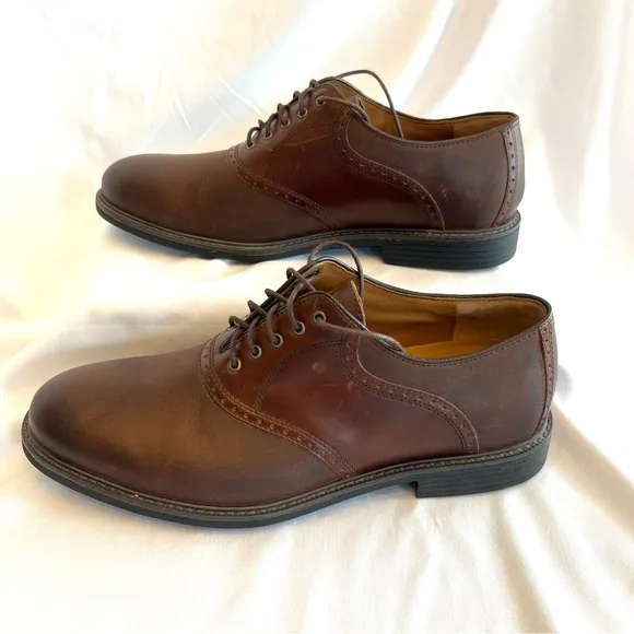 Johnston &amp; Murphy Brown Leather Oxford Style Dress Shoes Men’s Sz 10