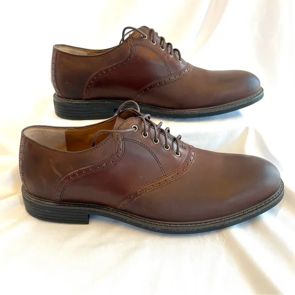 Johnston &amp; Murphy Brown Leather Oxford Style Dress Shoes Men’s Sz 10