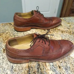 JOHNSTON &amp; MURPHY BROWN LEATHER WINGTIP OXFORDS size 9 M