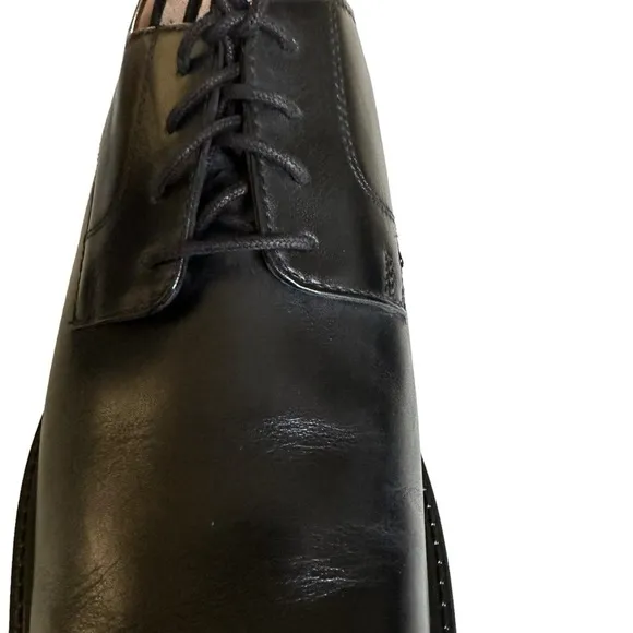 JOHNSTON &amp; MURPHY CARLSON BLACK PLAIN-TOE DERBY OXFORDS SIZE 11.5
