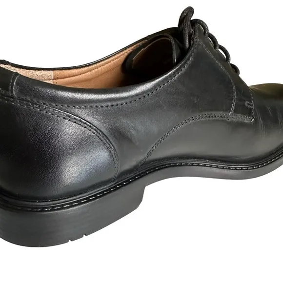 JOHNSTON &amp; MURPHY CARLSON BLACK PLAIN-TOE DERBY OXFORDS SIZE 11.5