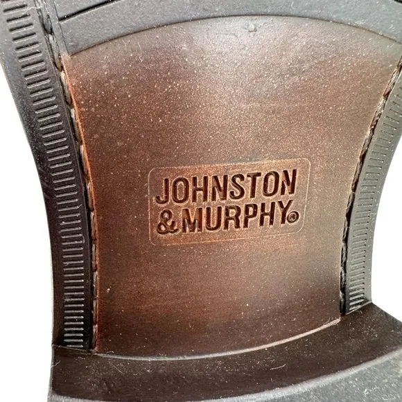 JOHNSTON &amp; MURPHY CARLSON BLACK PLAIN-TOE DERBY OXFORDS SIZE 11.5