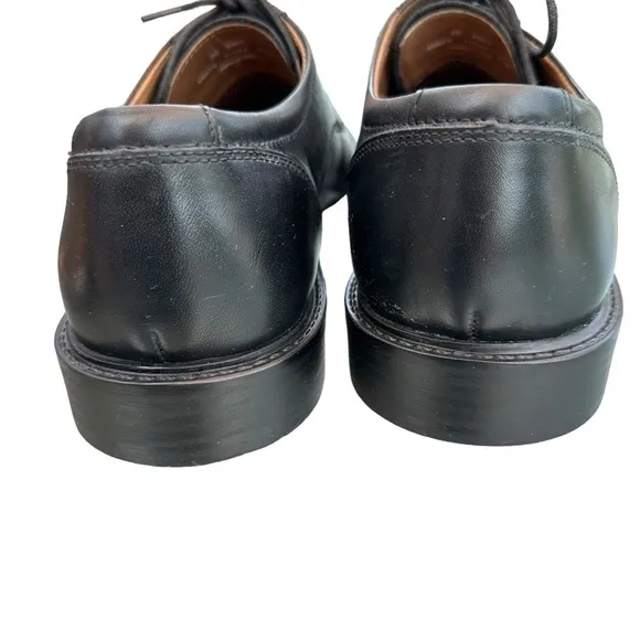 JOHNSTON &amp; MURPHY CARLSON BLACK PLAIN-TOE DERBY OXFORDS SIZE 11.5