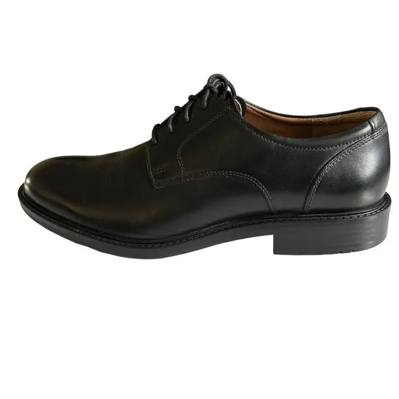 JOHNSTON &amp; MURPHY CARLSON BLACK PLAIN-TOE DERBY OXFORDS SIZE 11.5