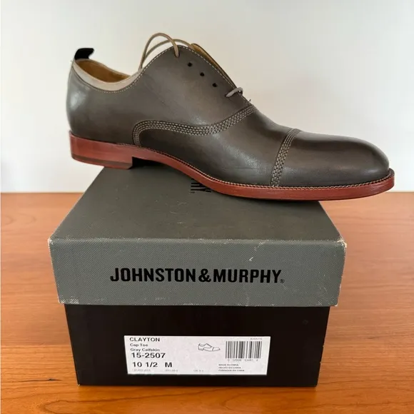 Johnston &amp; Murphy Clayton Cap Toe Oxfords - Size 10.5 M