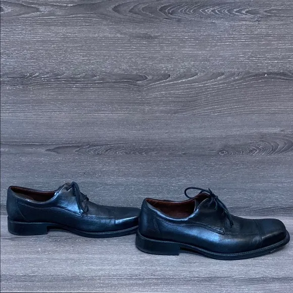 Johnston &amp; Murphy Dobson Mens Black Leather Cap Toe Oxfords Dress Shoes Size 9