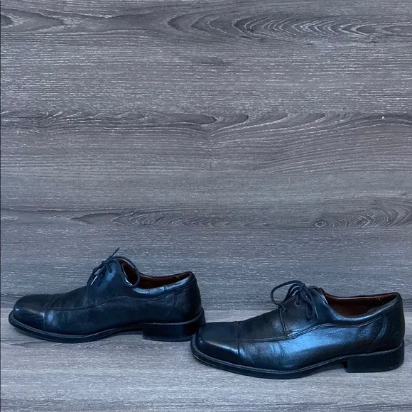 Johnston &amp; Murphy Dobson Mens Black Leather Cap Toe Oxfords Dress Shoes Size 9
