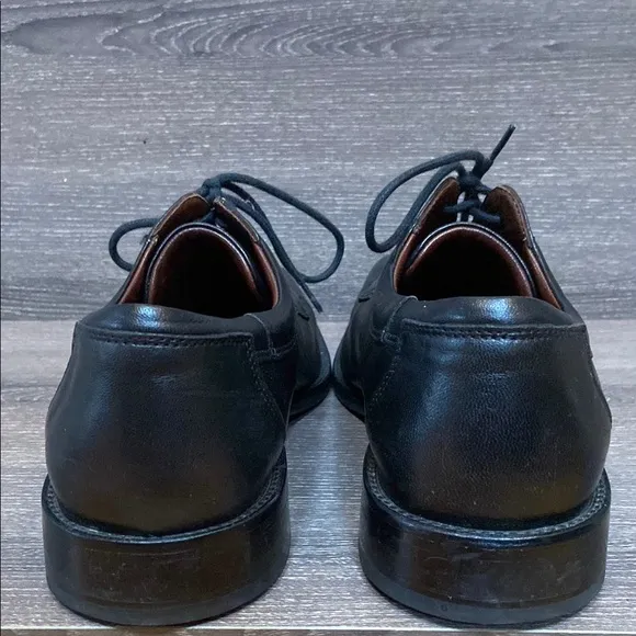 Johnston &amp; Murphy Dobson Mens Black Leather Cap Toe Oxfords Dress Shoes Size 9