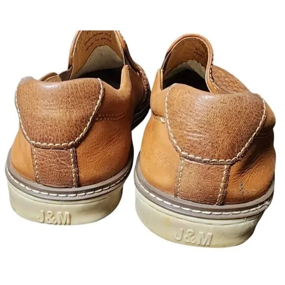 Johnston &amp; Murphy Leather Slip Ons Mens 10.5 Brown Comfort