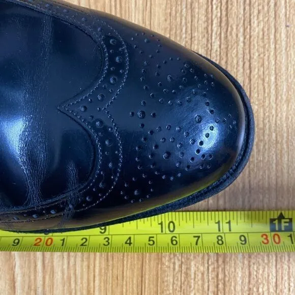 Johnston &amp; Murphy Limited Men’s Black Wingtip Leather Oxfords 9 1/2. Made in USA