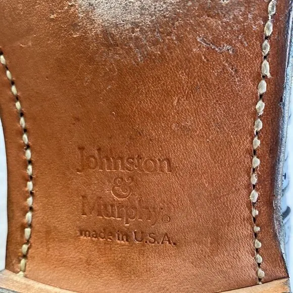 Johnston &amp; Murphy Limited Men’s Black Wingtip Leather Oxfords 9 1/2. Made in USA