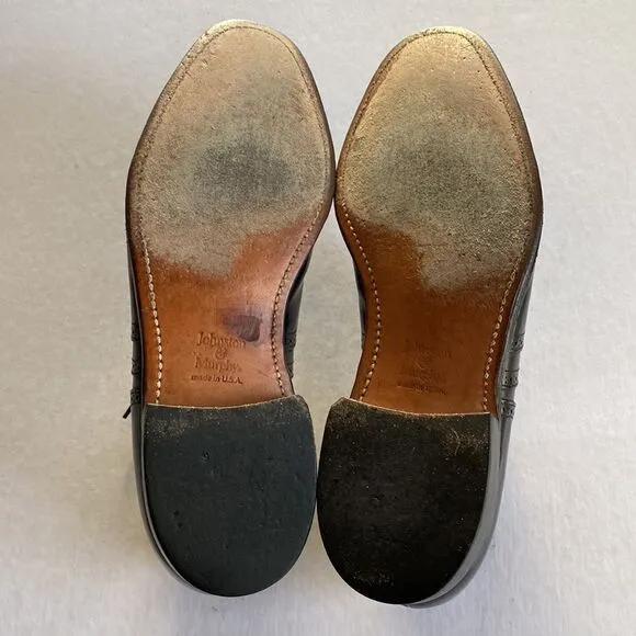 Johnston &amp; Murphy Limited Men’s Black Wingtip Leather Oxfords 9 1/2. Made in USA