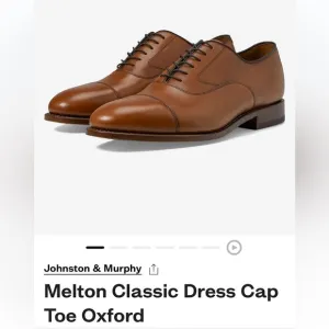Johnston &amp; Murphy Men 10.5 Tan Italian Leather Melton Cap Toe Oxfords Orig $190