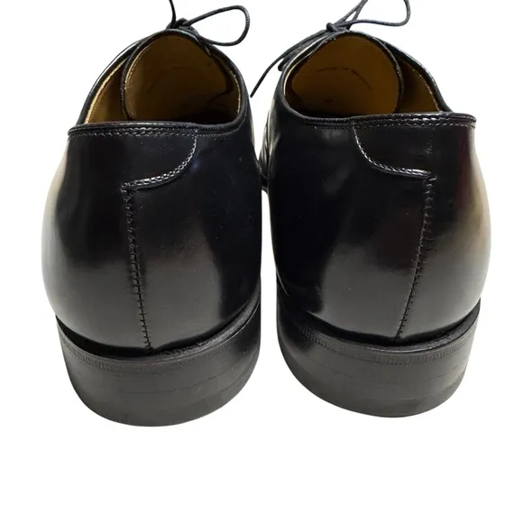 Johnston &amp; Murphy Men's Black Melton Oxfords Cap Toe Leather Shoes Size 10