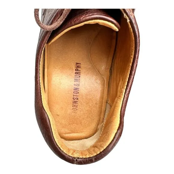 Johnston &amp; Murphy Men's Brown Leather Lace Up Shuler Bicycle Oxfords Size 9.5