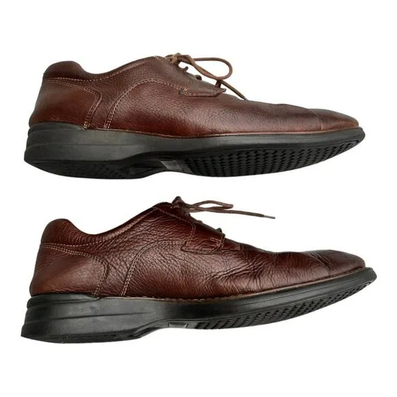 Johnston &amp; Murphy Men's Brown Leather Lace Up Shuler Bicycle Oxfords Size 9.5