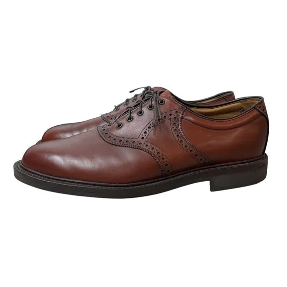 Johnston &amp; Murphy Men's Brown Leather Noonan Saddle Oxford Sz 12W