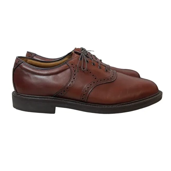 Johnston &amp; Murphy Men's Brown Leather Noonan Saddle Oxford Sz 12W