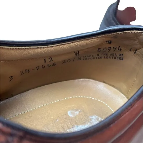 Johnston &amp; Murphy Men's Brown Leather Noonan Saddle Oxford Sz 12W