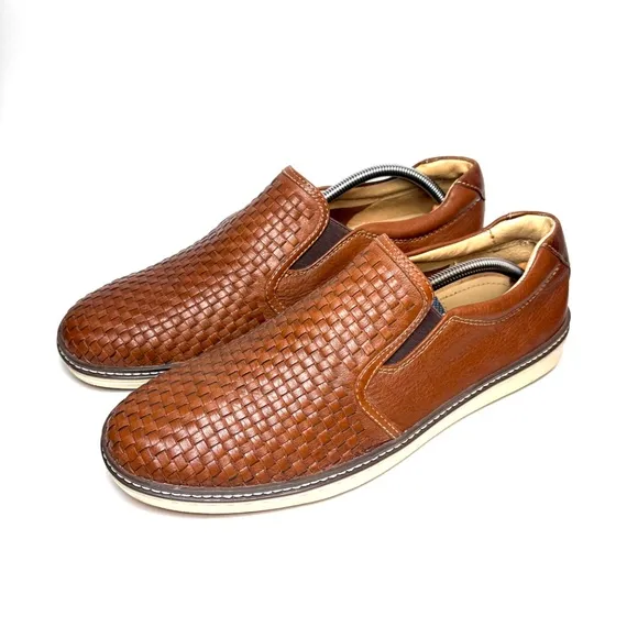 Johnston &amp; Murphy Men's Cognac Sheepskin Woven Trainers | 11W