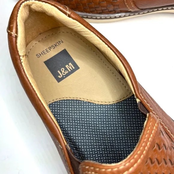 Johnston &amp; Murphy Men's Cognac Sheepskin Woven Trainers | 11W