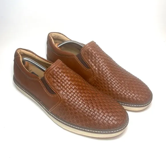 Johnston &amp; Murphy Men's Cognac Sheepskin Woven Trainers | 11W