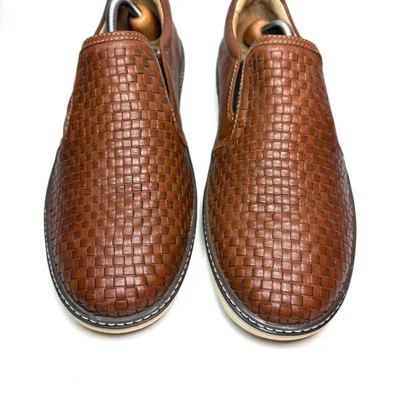 Johnston &amp; Murphy Men's Cognac Sheepskin Woven Trainers | 11W
