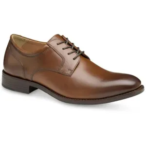 Johnston &amp; Murphy Mens Lewis Tan Leather Plain Toe Oxfords Shoes New