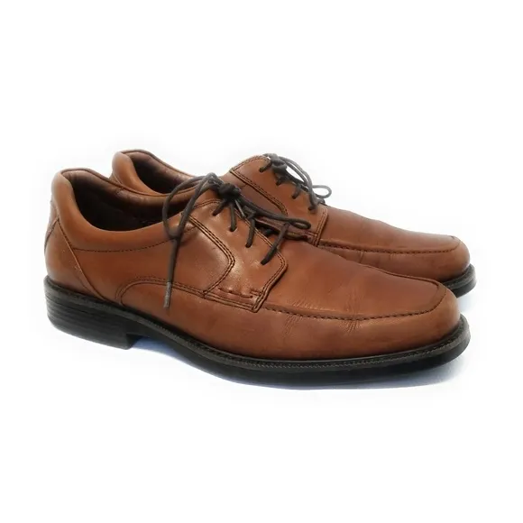 Johnston &amp; Murphy Mens XC4 Stanton Moc Toe Lace Up Oxfords in Cognac Size 10.5