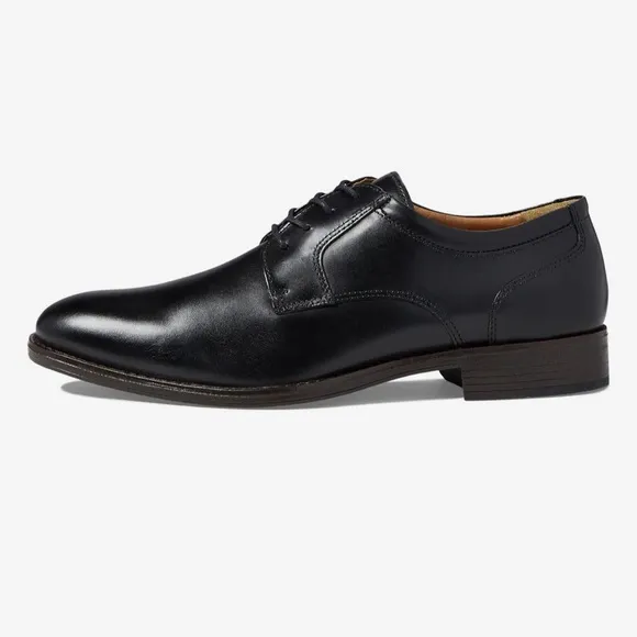 Johnston &amp; Murphy NIB 10 Black Lewis Lace Up Oxfords Leather Shoe Plain Toe
