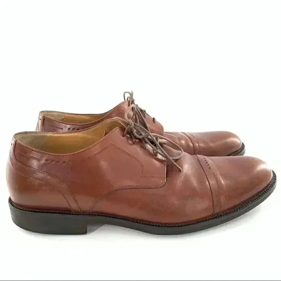 Johnston &amp; Murphy signature series mens Oxfords size 11 brown leather cap toe
