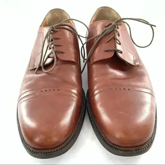 Johnston &amp; Murphy signature series mens Oxfords size 11 brown leather cap toe